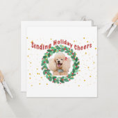 Carte Custom Photo Christmas Card with Wreath (Devant/Arrière en situation)