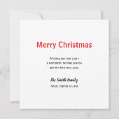 Carte Custom Photo Christmas Card with Wreath (Dos)