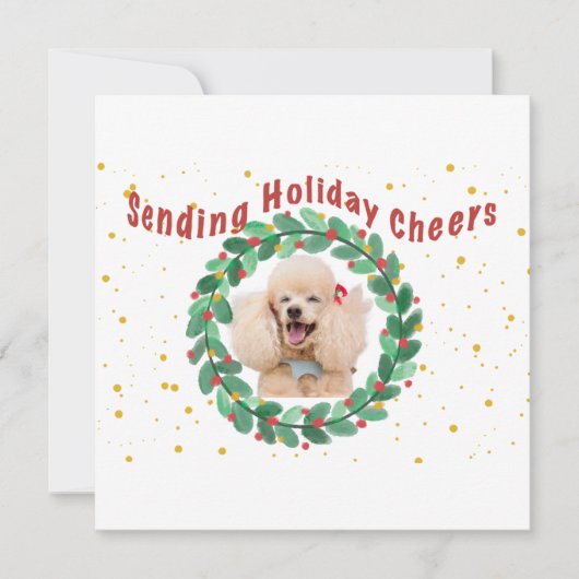 Carte Custom Photo Christmas Card with Wreath (Devant)