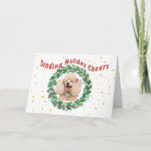 Carte Custom Photo Christmas Card with Wreath (Devant)