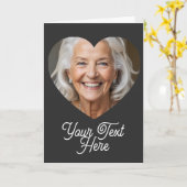 Carte Custom photo heart mask and text card (Fleur jaune)