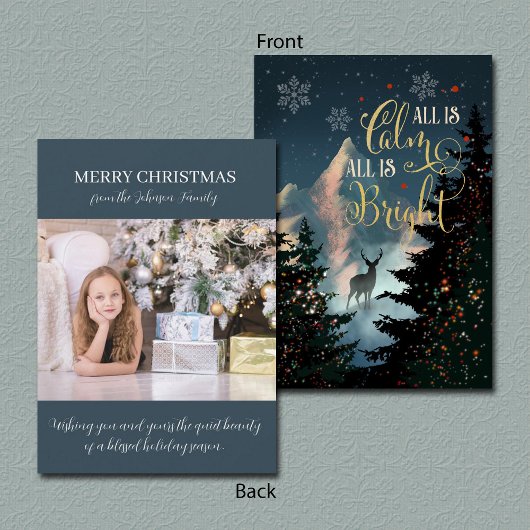 Carte Custom Photo Holiday Mountain Scene 