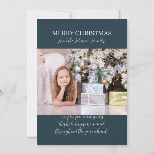 Carte Custom Photo Joy to the World Mountain Scene (Dos)