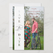 Carte Custom Photo Script Cut Paper Effect Wedding (Devant)