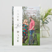 Carte Custom Photo Script Cut Paper Effect Wedding (Debout devant)