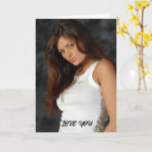 CARTE CUSTOM PHOTO SCRIPT GREETING CARD (Fleur jaune)