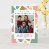 Carte Custom Photo Whimsical Geometric Frame Greeting (Fleur jaune)