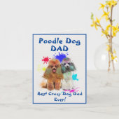 Carte Custom Poodle Papa Chien Meilleur Chien fou Papa D (Fleur jaune)