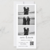 Carte Custom QR Code Photo Strip Wedding Save The Date (Devant)