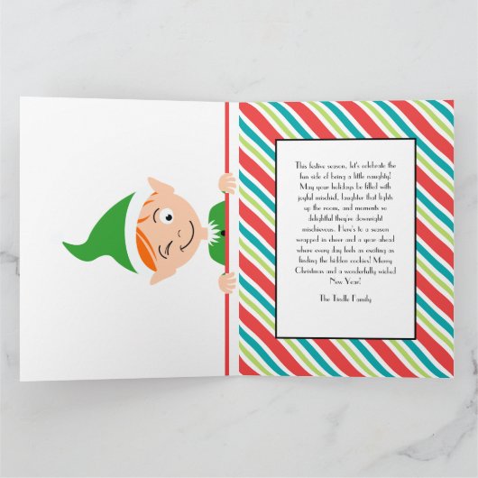 Carte Custom Retro Noël "Naughty is a New Nice" (Intérieur)