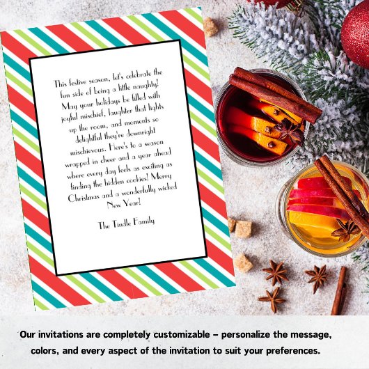 Carte Custom Retro Noël "Naughty is a New Nice"