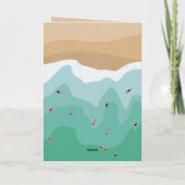 Carte Custom Retro Surfer Océan 60e anniversaire (Dos)