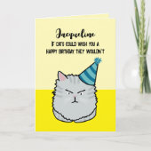 Carte Custom Sarcastic Funny Chat Caricature Joie Annive (Devant)