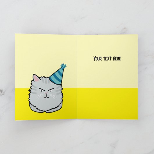 Carte Custom Sarcastic Funny Chat Caricature Joie Annive (Intérieur)