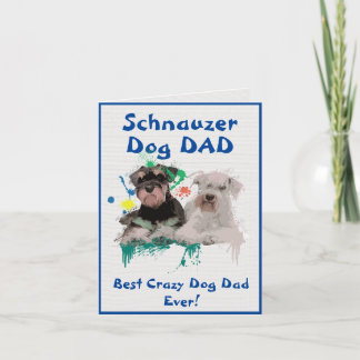 Carte Custom Schnauzer Papa meilleur fou chien papa numé