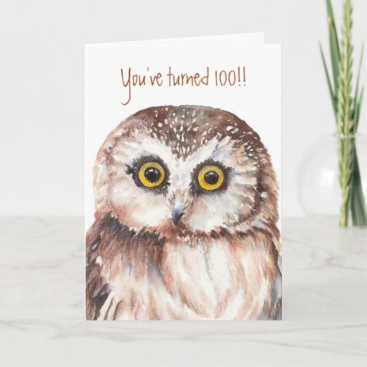 Carte Custom Shocked Funny-Little Owl, 100e anniversaire (Devant)