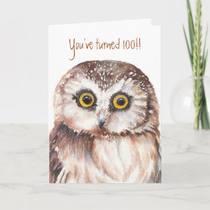 Carte Custom Shocked Funny-Little Owl, 100e anniversaire