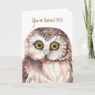 Carte Custom Shocked Funny-Little Owl, 95e Birthday