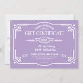 Carte Custom Teacher Appreciation Gift Certificate (Devant)