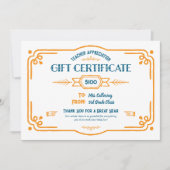 Carte Custom Teacher Appreciation Gift Certificate (Devant)
