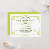 Carte Custom Teacher Appreciation Gift Certificate (Devant/Arrière en situation)