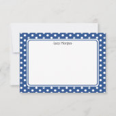 Carte Custom Whimsical Paw Print Polka Dot Blue Note (Devant)