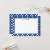 Carte Custom Whimsical Paw Print Polka Dot Blue Note (Devant/Arrière en situation)