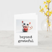 Carte Customer Thank You Card, Appreciation, Cute Cat (Fleur jaune)