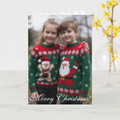 Carte Customisable Digital Photo Centrepiece Folded Xmas (Fleur jaune)