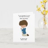 Carte Customisé Garçons Première Communion sainte (Fleur jaune)