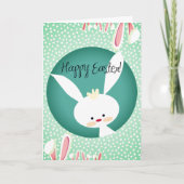 Carte Customisé HAPPY EASTER rustique lapin esthétique (Devant)