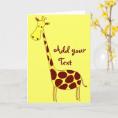 Carte Customise-Le ! Cute Giraffe Design (Fleur jaune)
