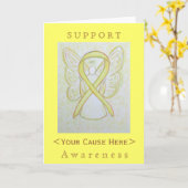 Carte Customisée Angel de ruban de sensibilisation (Fleur jaune)