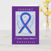 Carte Customisée au ruban de sensibilisation au bl (Fleur jaune)