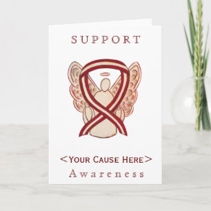 Carte Customisée au ruban de sensibilisation au ca