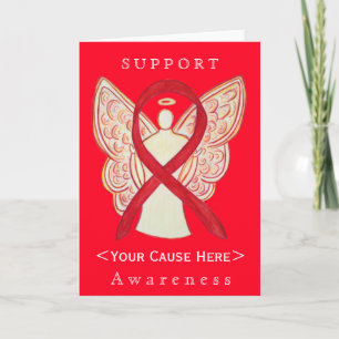 Carte Customisée Red Awareness Ribbon Angel