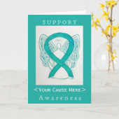 Carte Customisée turquoise d'angle de ruban de sen (Fleur jaune)