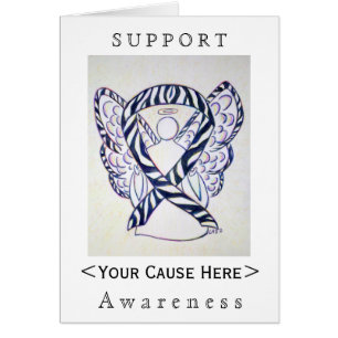 Carte Customisée Zebra Awareness Ribbon Angel