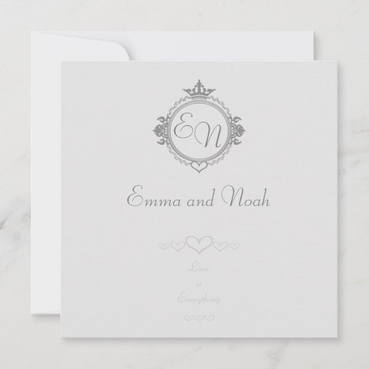 Carte Customiser les noms, initiales et phrase Aimer (Devant)