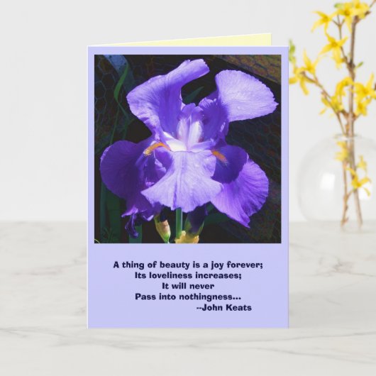 Carte Customizable Card : Iris With Inspirational (Fleur jaune)