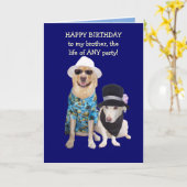 Carte Customizable Funny Dog/Lab Birthday (Fleur jaune)