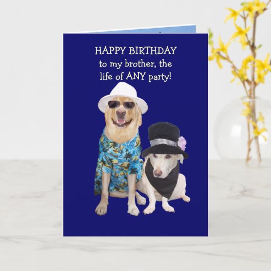 Carte Customizable Funny Dog/Lab Birthday (Fleur jaune)