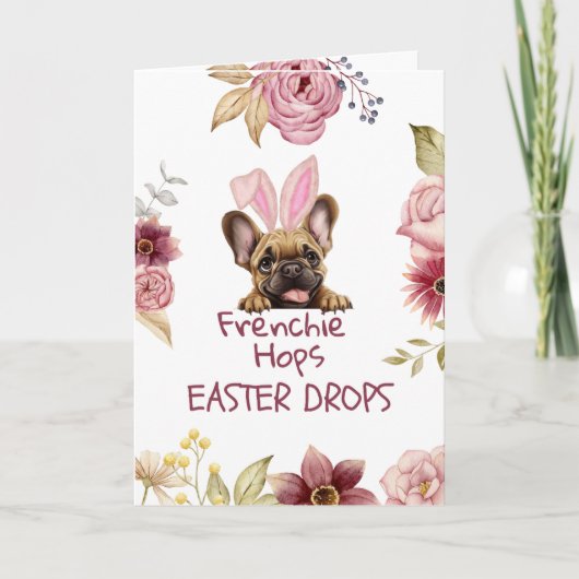 Carte Customizable Funny Frenchie Easter Greeting Card (Devant)
