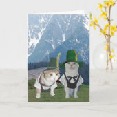Carte Customizable Funny German Cats (Fleur jaune)