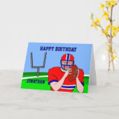 Carte Customizable photo and name football grid iron (Fleur jaune)