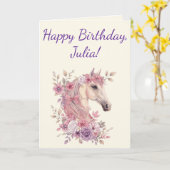 Carte Customizable Pretty Ponies and Petals Horse  (Fleur jaune)