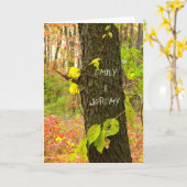 CARTE CUSTOMIZABLE//TREE AVEC LE FEUILLE "DÉCOUPÉ" DE (Fleur jaune)