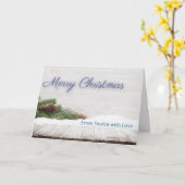 Carte Customizable Winter Snow Christmas Card Holiday (Fleur jaune)