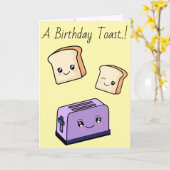 Carte CustomText/ Anniversaire Kawaii Nourriture Toast C (Fleur jaune)