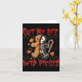 Carte Cut My Life Into Eces Xmas Gingerbread Funny Chris (Fleur jaune)